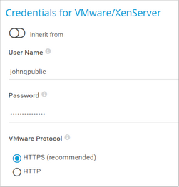 Credentials for VMware/XenServer